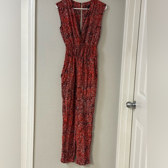 MAJE Pioma Smocked Leopard-Print Jumpsuit Women's
Size 36 - Picture 12 of 12